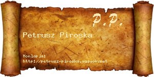 Petrusz Piroska névjegykártya