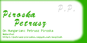 piroska petrusz business card